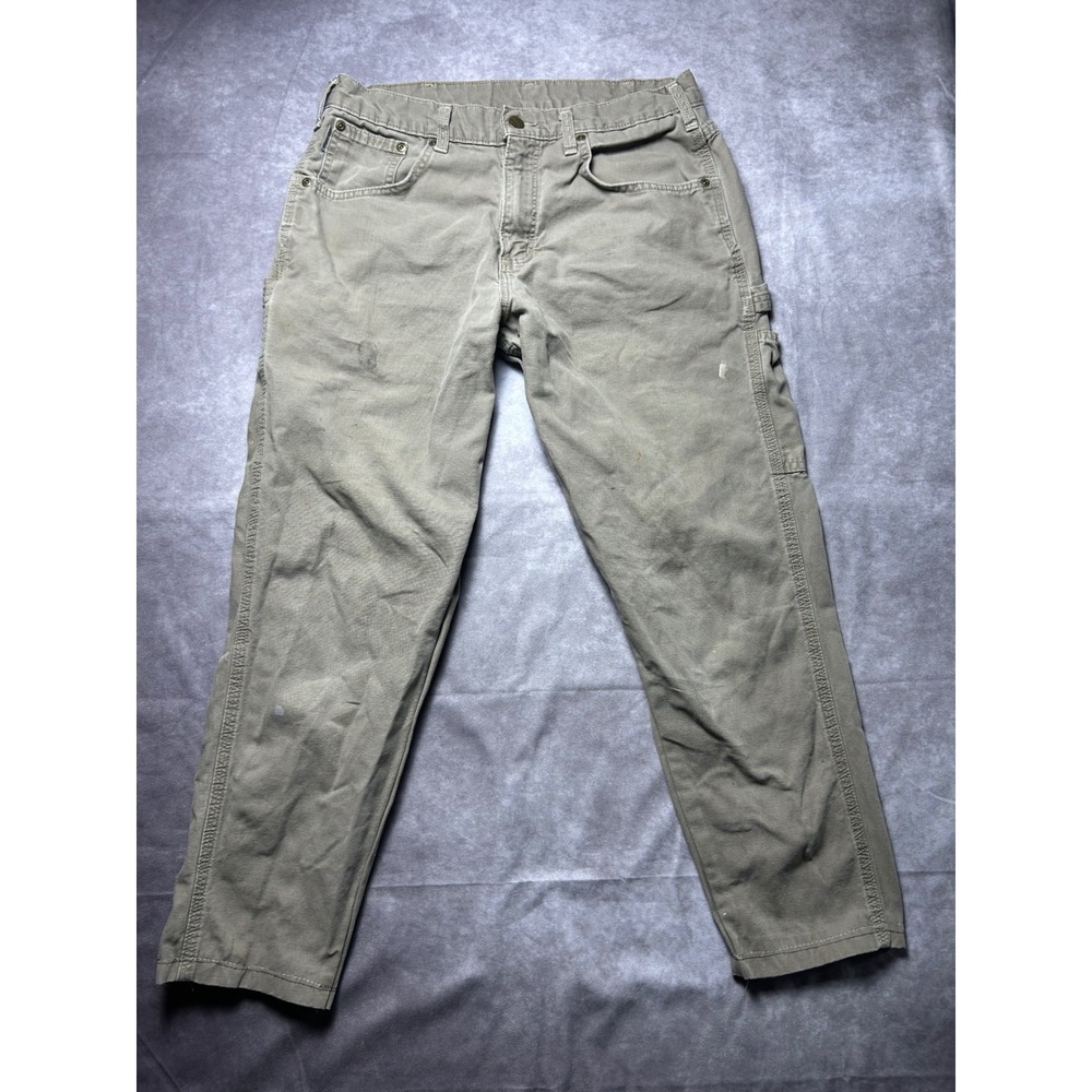 Carhartt Carpenter Pants Mens 32x32 Mushroom Gray B159 MUS Loose Fit Workwear